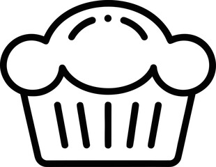 Muffin Tin Icon Line Art Vector Illustration Black