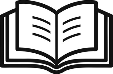 Open Holy Bible Icon Line Art Vector Illustration