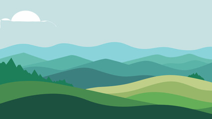 Obraz premium Ethereal Landscape of Rolling Fog Covering the Hills