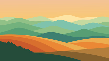 Expansive Landscape of Rolling Hills Disappearing into the Horizon