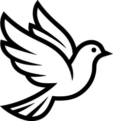 Dove with Olive Branch Symbol of Peace Outline