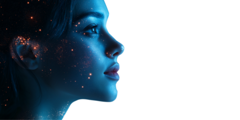 a Beautiful European white woman isolated on background