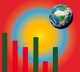 Global economic chart with business metrics


