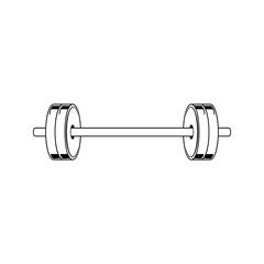 Barbell icon. Black Barbell icon on white background. Vector illustration