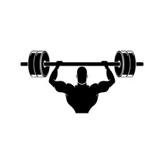 Barbell icon. Black Barbell icon on white background. Vector illustration