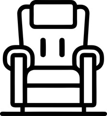 Recliner Chair Icon Line Art Vector Illustration Black