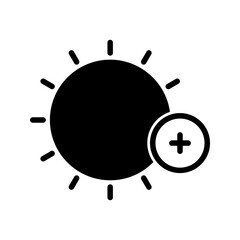 Sun and no sun icon set isolated on white background