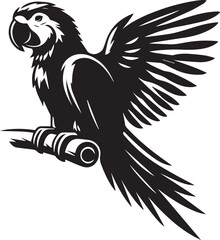 Bird Parrot Logo Vector Black Silhouette Illustration