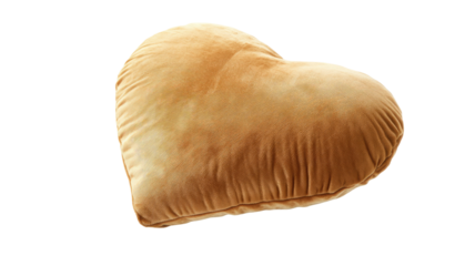 Comfort and love heart shaped pillow cozy romantic decor on white background