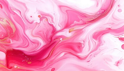 Liquid Marble Abstract Surfaces With Pink Acrylic Pour - A Stunning And Unique Art Technique Using Pink Acrylic Paint.