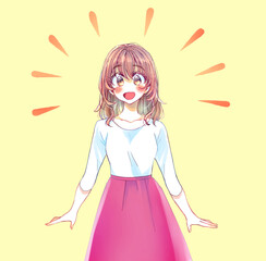 明るい表情の女性