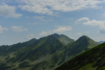 view of summer green mountains fagaras carpathians ridges mountain chain eastern europe