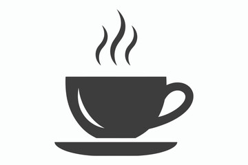 Steaming coffee cup icon isolated on white background