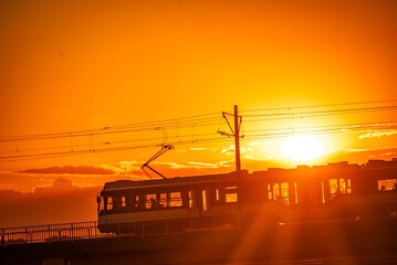 Tramwaj o zachodzie słońca © Mariusz