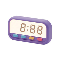 Modern Digital Alarm Clock with Colorful Buttons and Large Display.