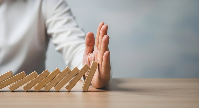 Stop Domino Effect Business Risk Management Strategy