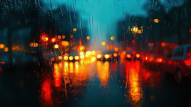 Torrential rain dividing window into liquid pixels with stochastic droplet algorithm