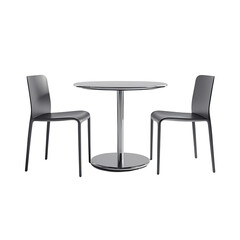 Modern silver table and chair isolated on white background with clipping path. Generative AI