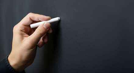 Naklejka premium The Start of a New Idea: Writing on a Blank Board