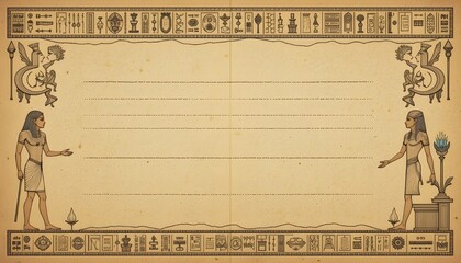 Fototapeta premium Guardians of the Ankh: An Egyptian Scroll.
