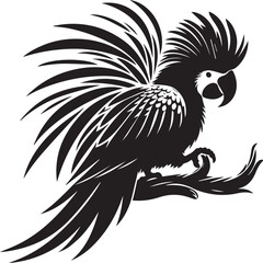 Bird Parrot Logo Vector Black Silhouette Illustration