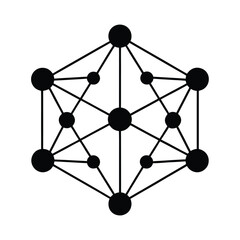 Geometric Metatron Cube Sacred Geometry Silhouette