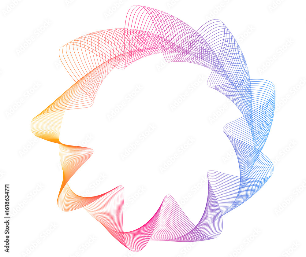 Wall mural design elements. wave of many sparkling lines. abstract vertical glow wavy stripes on a white backgr