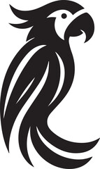 Bird Parrot Logo Vector Black Silhouette Illustration