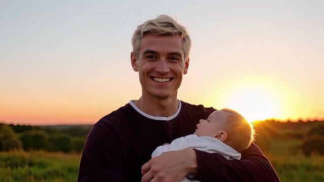 Padre esta feliz con su hijo