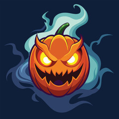 design logo vector icon illustration ghost pumpkin