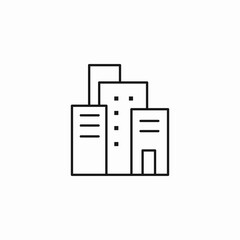 multiple building shapes icon sign vector