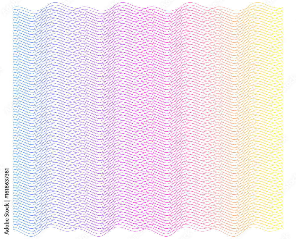 Wall mural design elements. wave of many sparkling lines. abstract vertical glow wavy stripes on a white backgr