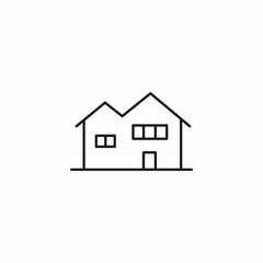 residential house windows icon sign vector