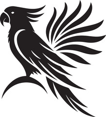 Bird Parrot Logo Vector Black Silhouette Illustration