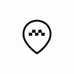 taxi location pin icon sign vector