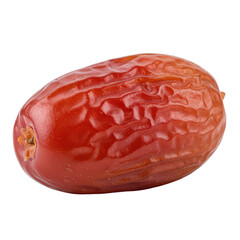 Single red raw date palm isolated background