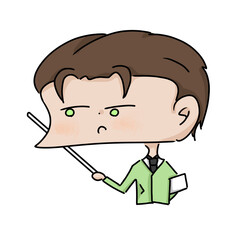 boy with a book teaching. png background