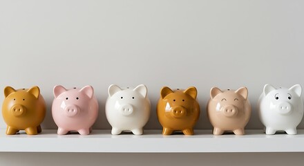 A cat and mouse stand beside two piggy banks, symbolizing the concept of saving money and financial investment