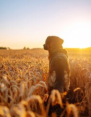 Back View of a Guard Dog Facing the Horizon
