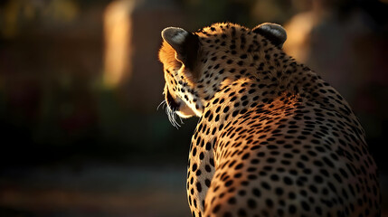 Cheetah Silhouette At Sunset