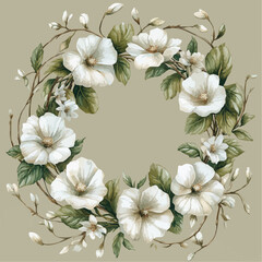 watercolor flower and leaves for decoration generative AI