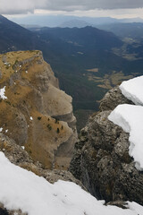 Rochers de Pêteloup,Paysage de Font d' Urle en hiver , drôme , France