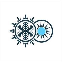 HVAC Heating and Cooling Snowflake Sun Icon HVAC Repair Snowflake & sun heating cooling