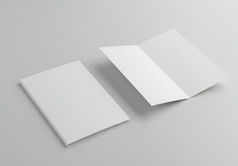 Blank tri fold brochure mockup on a clean gray background
