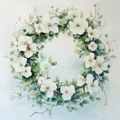 watercolor flower and leaves for decoration generative AI