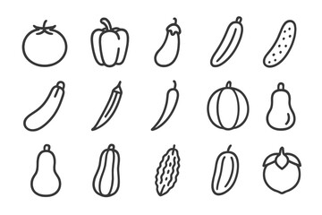 Outline of various vegetables against a shaded background