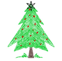 green christmas tree doodle drawing 