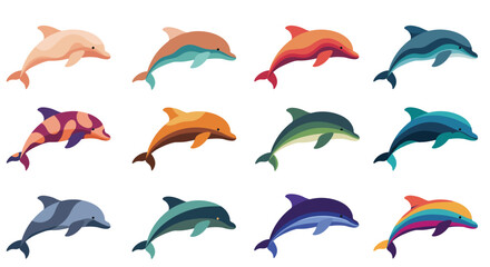 Obraz premium Dolphin Illustration Featuring Boho Summer Patterns