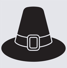 elegant hat silhouette vector art illustration, black hat
