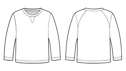 Template of a white long sleeve shirt on a neutral background, emphasizing its shape and design features..eps